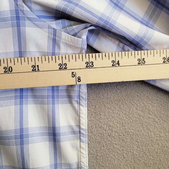 Bonobos Shirt Mens Large White and Blue Check Standard Fit Long Sleeve - Picture 6 of 13